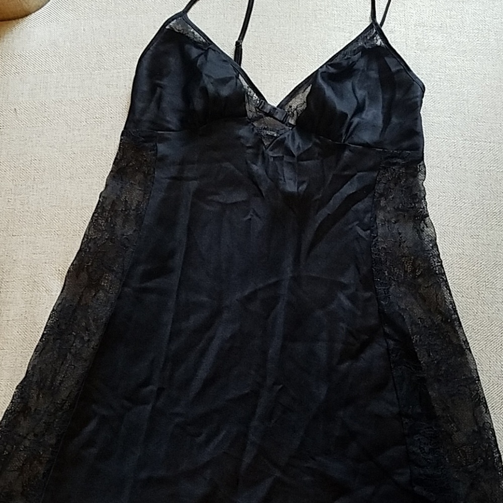 VS black satin slip
